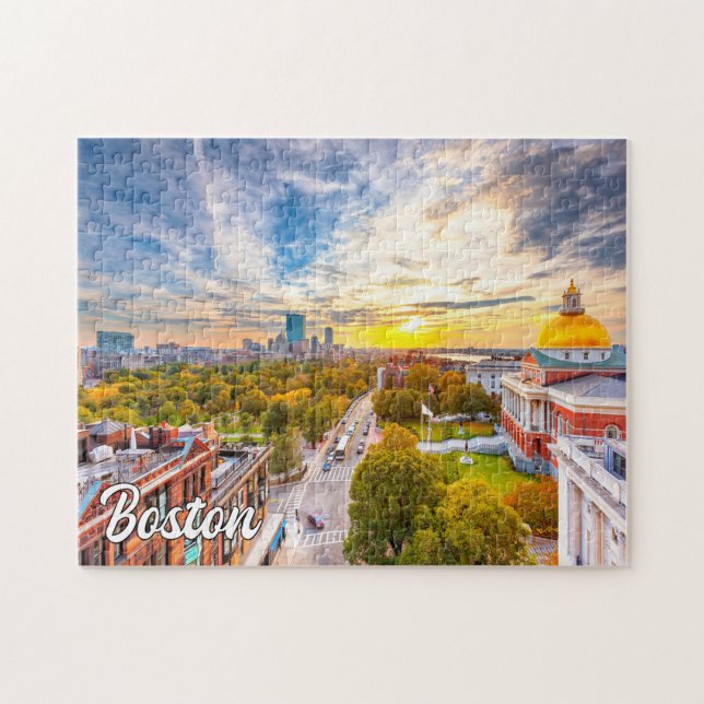 Sunset Over Boston, Massachusetts, USA (Horizontal)