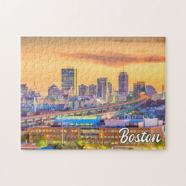 Sunset Over Boston, Massachusetts, USA (Horizontal)