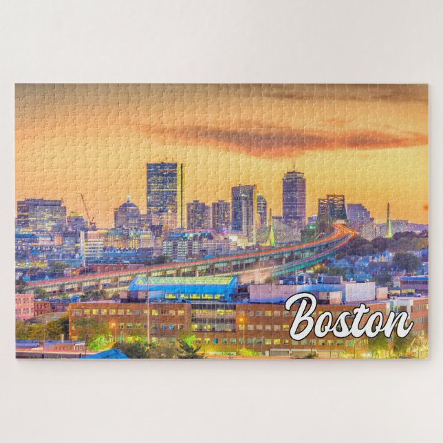 Sunset Over Boston, Massachusetts, USA (Horizontal)