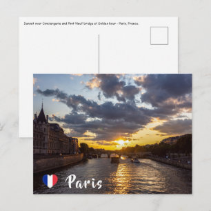 Sunset over Conciergerie - Paris, Frankreich Postkarte
