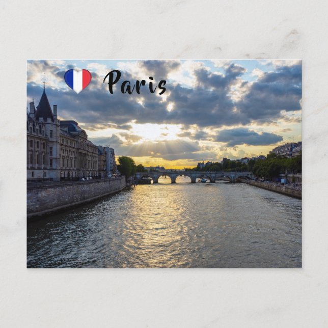 Sunset over Conciergerie - Paris, Frankreich Postkarte (Vorderseite)