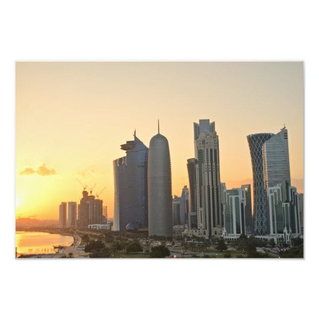 Sunset over Doha, Katar Fotodruck (Vorne)