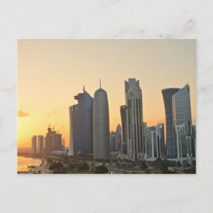 Sunset over Doha, Qatar carte postale