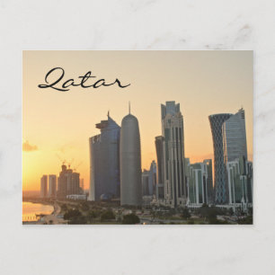 Sunset over Doha, Qatar, carte postale