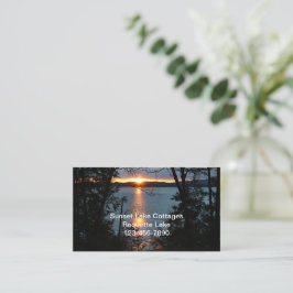 Sunset Over Forest Lake Business Cards Visitenkarte
