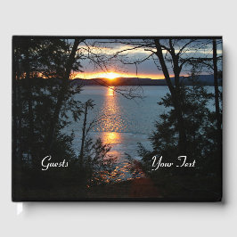 Sunset Over Forest Lake Guest Book Gästebuch
