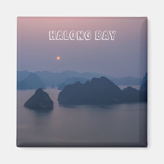 Sunset over Halong Bay - Vietnam, Asien Magnet (Vorne)