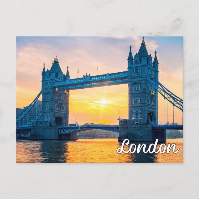 Sunset Over London, England, Großbritannien Postkarte (Vorderseite)