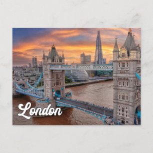 Sunset Over London, England, Großbritannien Postkarte