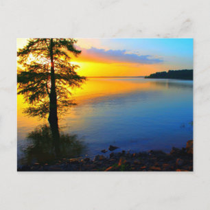 Sunset over Sardis Lake Postkarte