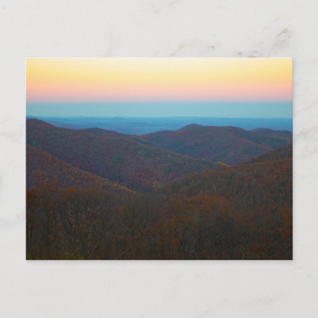 Sunset Over Shenandoah National Park, Virginia Postkarte (Vorderseite)