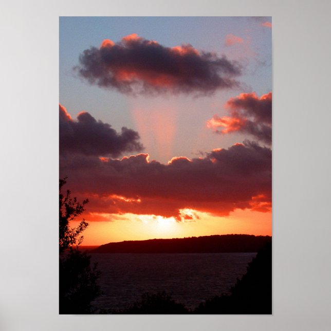 Sunset over St Aubin's Bay in Jersey Poster (Vorne)