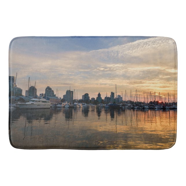 Sunset over Vancouver Skyline Badematte (Vorderseite)