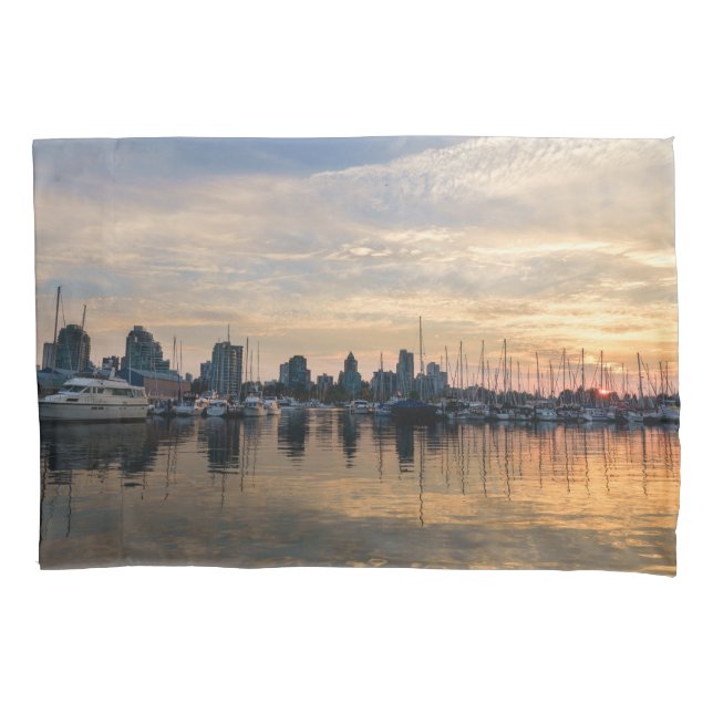 Sunset over Vancouver Skyline Kissenbezug (Vorderseite)