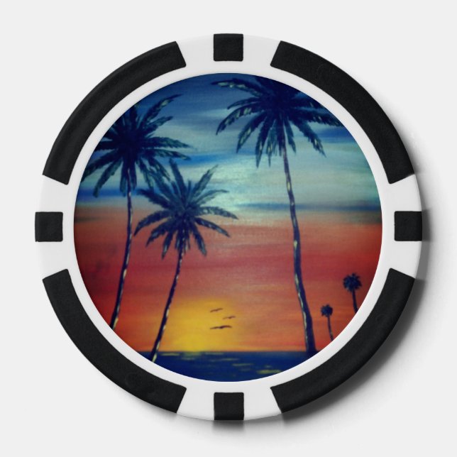 Sunset Palms Pokerchips (Vorderseite)