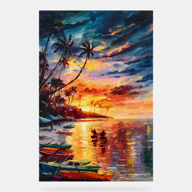 Sunset Paradise Glow Acrylschild (Vorderseite)