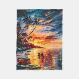 Sunset Paradise Glow Fleecedecke