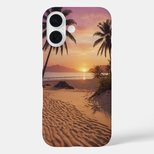 Sunset Paradise iPhone 16 Hülle (Rückseite)