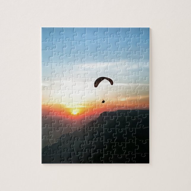 Sunset Paraglide Wanderlust Extreme Sportart (Vertikal)