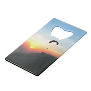 Sunset Paraglide Wanderlust Extreme Sportart Kreditkartenflaschenöffner