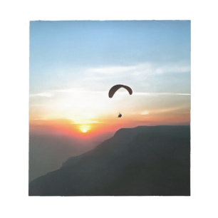 Sunset Paraglide Wanderlust Extreme Sportart Notizblock
