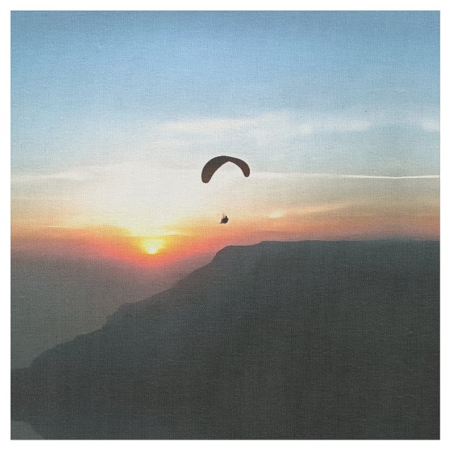 Sunset Paraglide Wanderlust Extreme Sportart Stoff (Nahaufnahme)