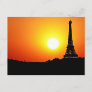 Sunset Paris Eifel Tower Postkarte