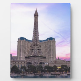 Sunset Paris Las Vegas Tour Eiffel Fake Fotoplatte