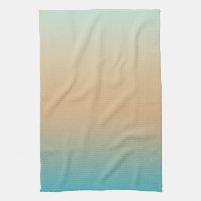 Sunset Peach Aqua Ombre Geschirrtuch (Vertikal)
