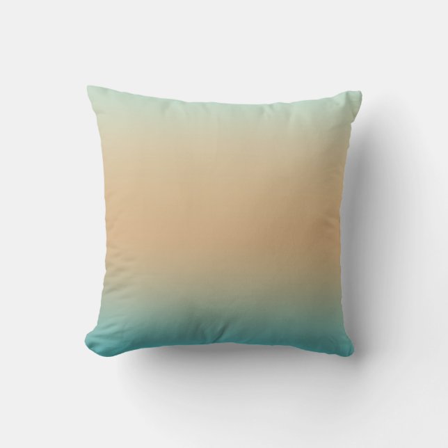 Sunset Peach Aqua Ombre Kissen (Vorderseite)