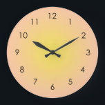 Sunset Peach Yellow Gradient Ombre Große Wanduhr<br><div class="desc">Schöne digitale Aquarell Peach Yellow Gradient ombre Design. Gradient Sommer Geschenke.</div>