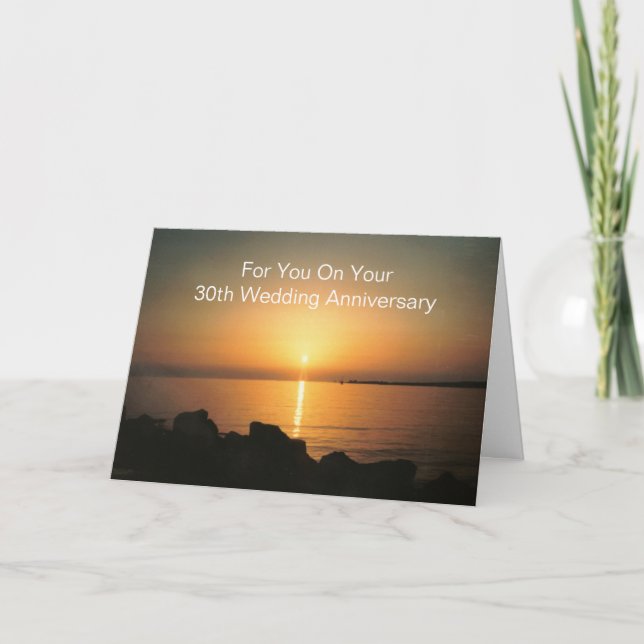 Sunset Personalisiert 30. Hochzeitstag Karte (Vorderseite)