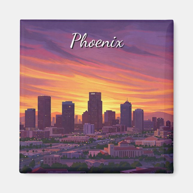 Sunset Phoenix Skyline Arizona Magnet (Vorne)