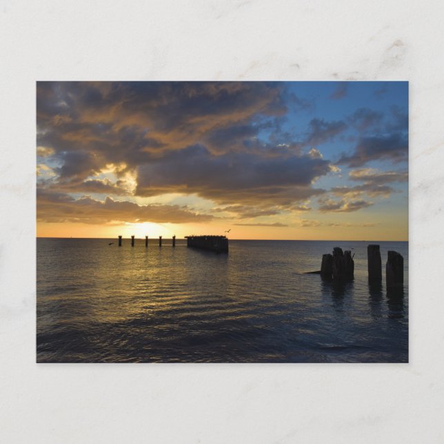 Sunset Pier Gasparilla Island, Florida - Postkarte (Vorderseite)