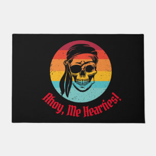 Sunset Pirate Party Skull Ahoy, Me Hearties! Fußmatte
