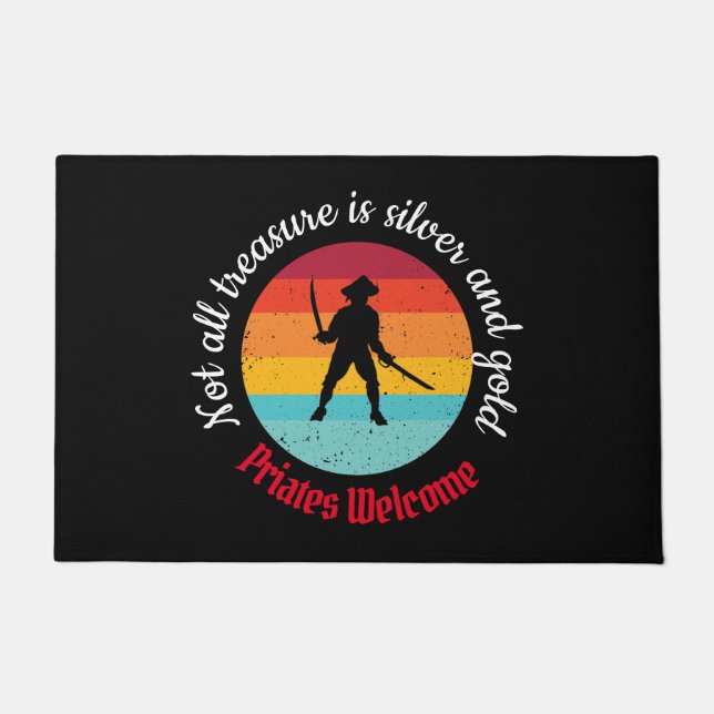 Sunset Pirate Party Willkommen Türmatte (Vorderseite)