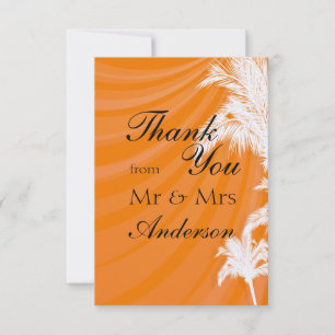Sunset Plam Trees Wedding Vielen Dank Dankeskarte