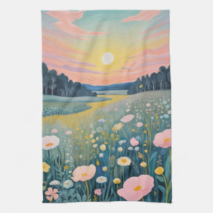 Sunset Poppies Geschirrtuch
