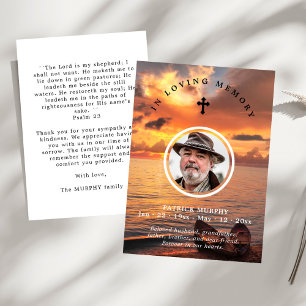 Sunset & Portrait Foto Memorial Gebet & Dankeskarte