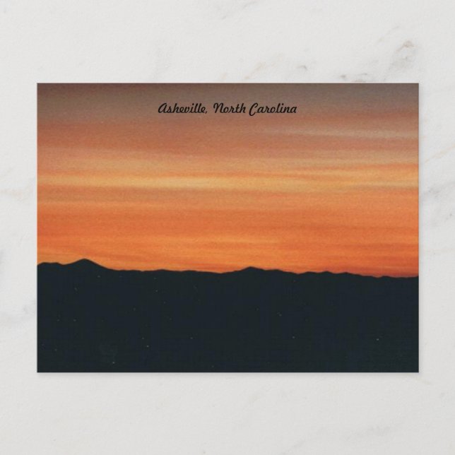 Sunset Post Card, Asheville, North Carolina Postkarte (Vorderseite)