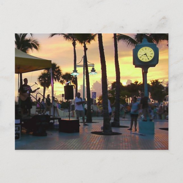 Sunset Postcard - Times Square Fort Myers Beach Postkarte (Vorderseite)