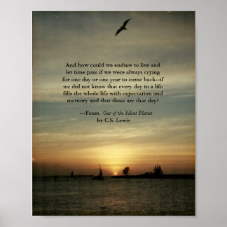 Sunset Poster mit C.S.Lewis Zitat