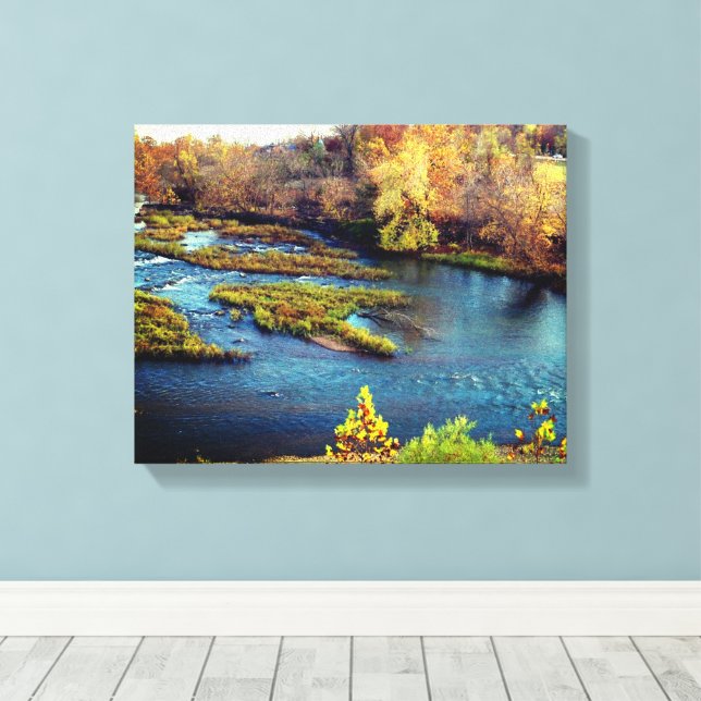 Sunset Print, Shoal Creek, Joplin Missouri Leinwanddruck (Insitu (Holzboden))