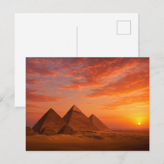 Sunset Pyramids Postcard Postkarte