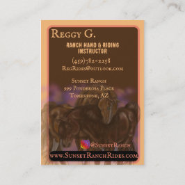 Sunset Ranch Reitkarte Visitenkarte