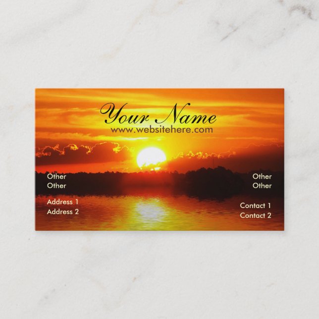Sunset Reflection Business Card Visitenkarte (Vorderseite)