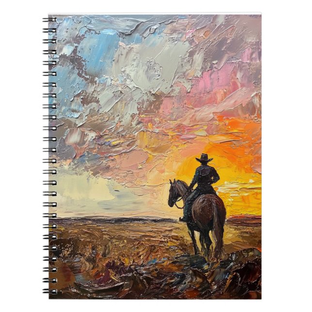 Sunset Reflections Cowboy Notebook Notizblock (Vorderseite)