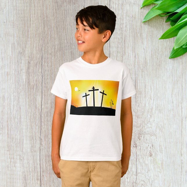 Sunset Religious Crosses Boys T-Shirt (Von Creator hochgeladen)