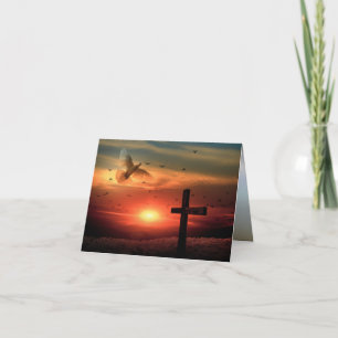 Sunset Resurrecrecrecrection Dove and Cross Karte