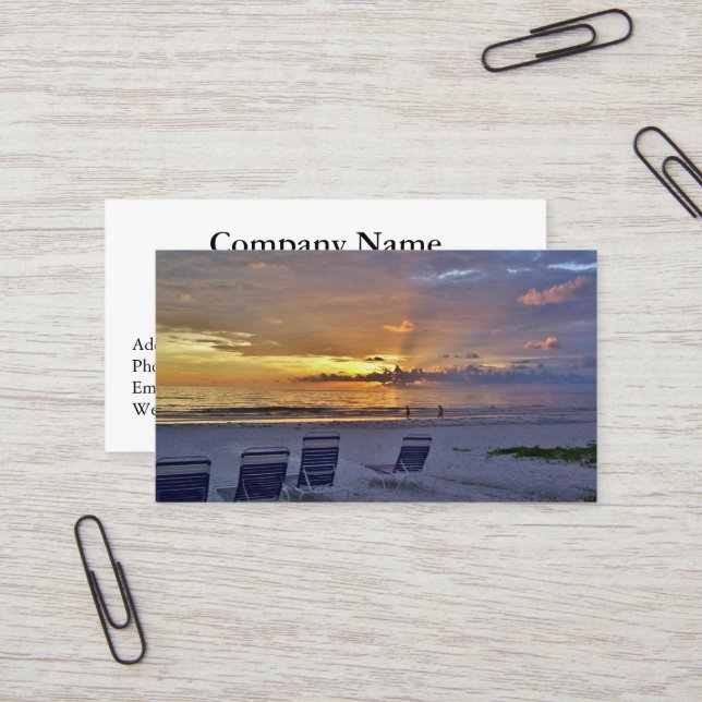 Sunset Retirement Business Cards #13 Visitenkarte (Vorderseite/Rückseite Beispiel)